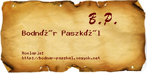 Bodnár Paszkál névjegykártya